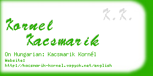 kornel kacsmarik business card
